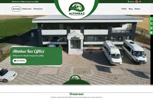 Altınkaz Kaz Çiftliği web sitesi tasarımı önizlemesi