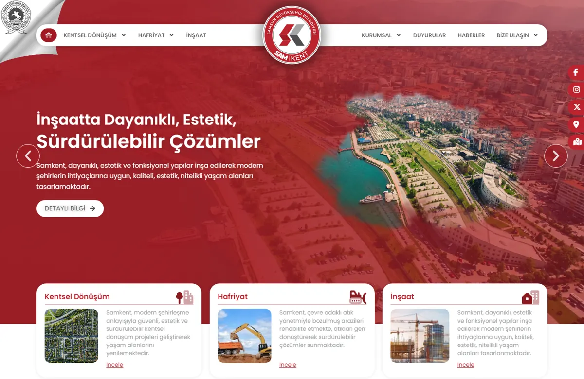 Samkent web sitesi tasarımı önizlemesi
