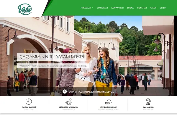 Vefa Yaşam AVM web sitesi tasarımı önizlemesi