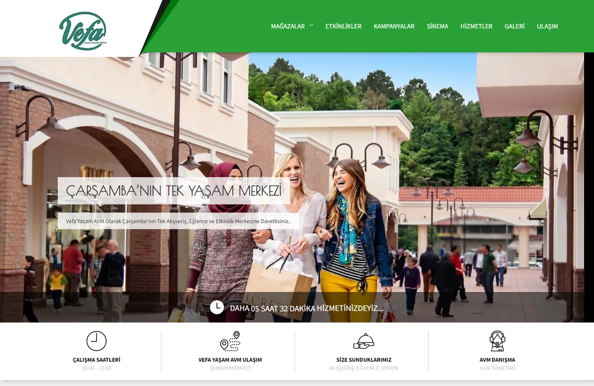 Vefa Yaşam AVM web sitesi tasarımı önizlemesi